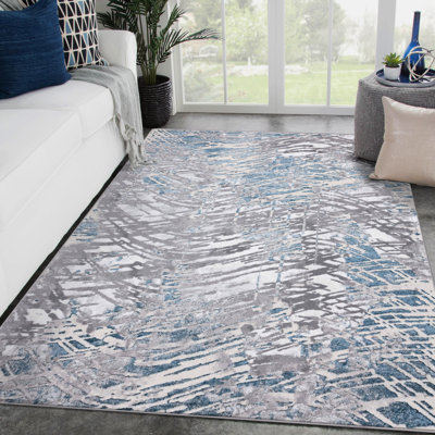Tapis bleu / gris Alaythia