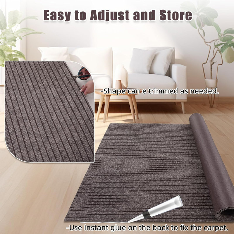 6x18 FT Marine Boat Carpet, Waterproof Outdoor Rug, TPR Non-Slip Backing, Heavy-Duty Polypropylene, for Patio Deck, Camping, RV, Indoor Use, Black.