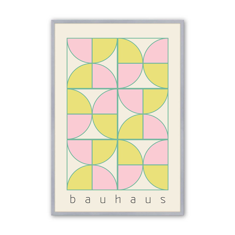 «Bauhaus Pastel Play» par Looks Printables, Papier avec cadre en chrome poli, H 21,25 po x l 17,25 po x P 1,25 po