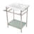 Kingston Brass Sheridan 24-Inch Ceramic Console Sink with Stainless Steel Legs and Glass Shelf (3-Hole)-54822237-54822238