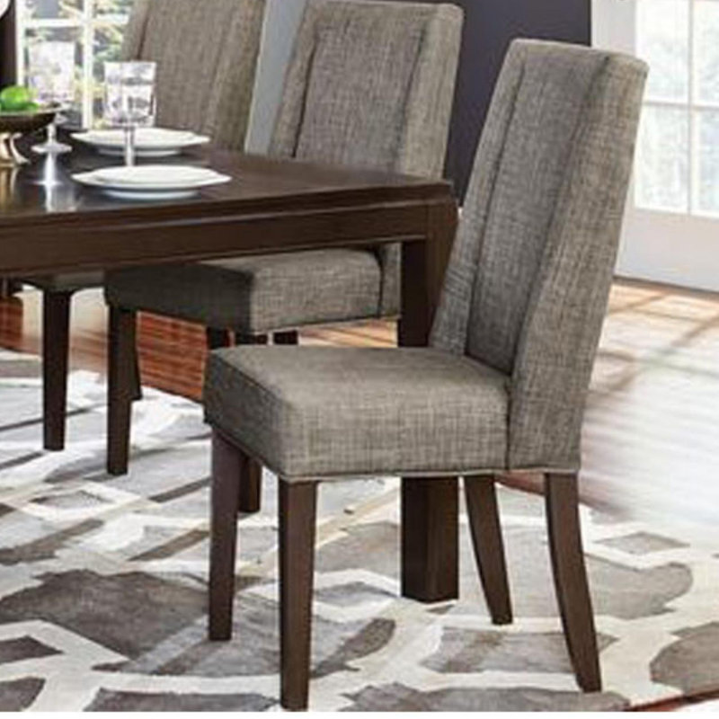 Chaise d’appoint rembourrée gris/brun foncé Enzo