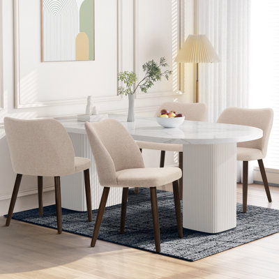 Petites chaises de salle à manger rembourrées en bois massif - Courbe ergonomique et rembourrage moelleux pour espaces multiples