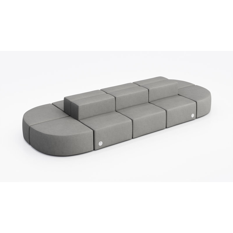 Siège modulaire pour 10 personnes - vinyle, avec prise de courant, Acier