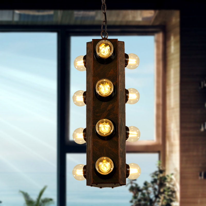 Luminaire suspendu cylindrique 12 lumières Irwin