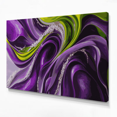 «Lyrical Abstraction 55», art mural sur toile mauve
