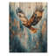 Brown Eagle In Flight III - Bird Wood Wall Art - On Natural Pine Wood-1973351944