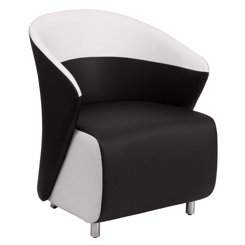 Méridienne incurvée NavS LeatherSoft, Noir / blanc