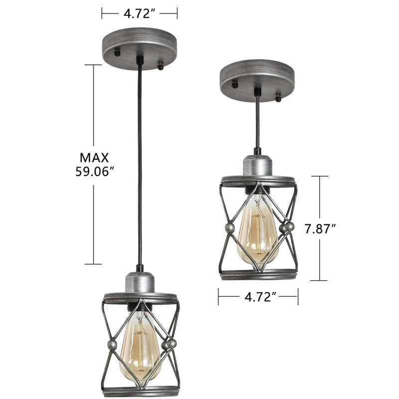 Mini-luminaire suspendu en métal LanternBlanc