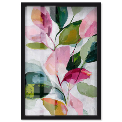 «Vibrant Leaves I Shadowbox Print» par Art Remedy, cadre noir, 37 x 55