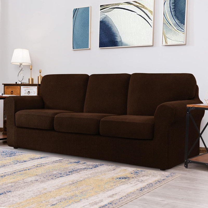 Housse de canapé, H 41 po x l 43 po x P 5,75 po, Brun
