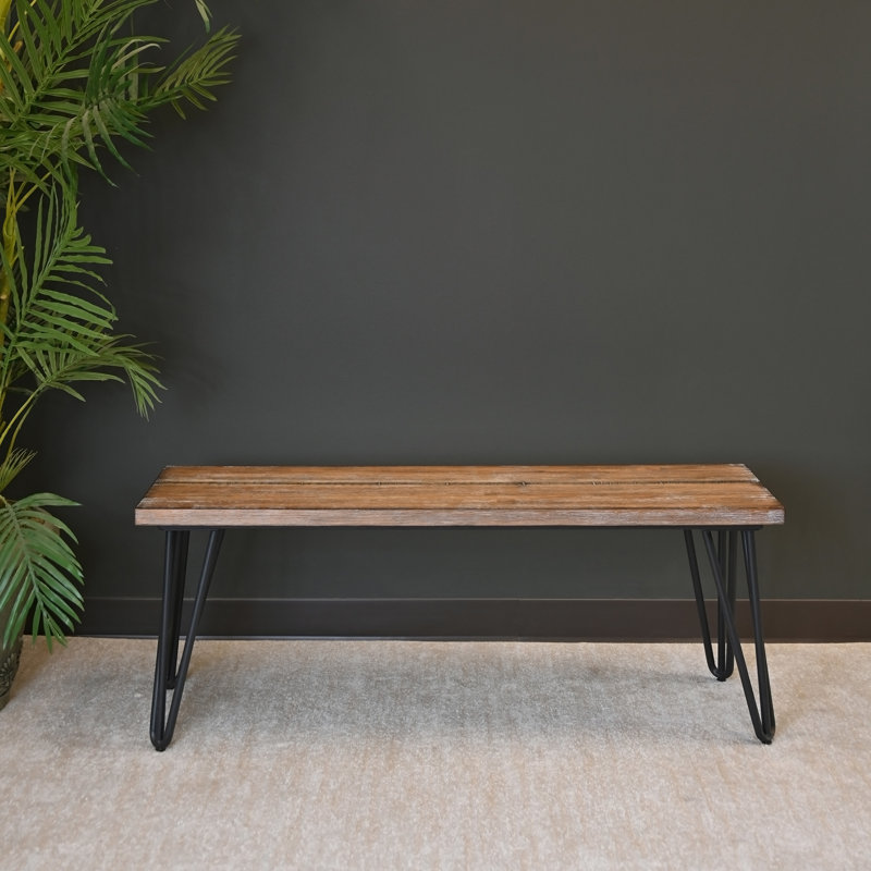 Banc de salle à manger en bois, finition rustique pin foncé
