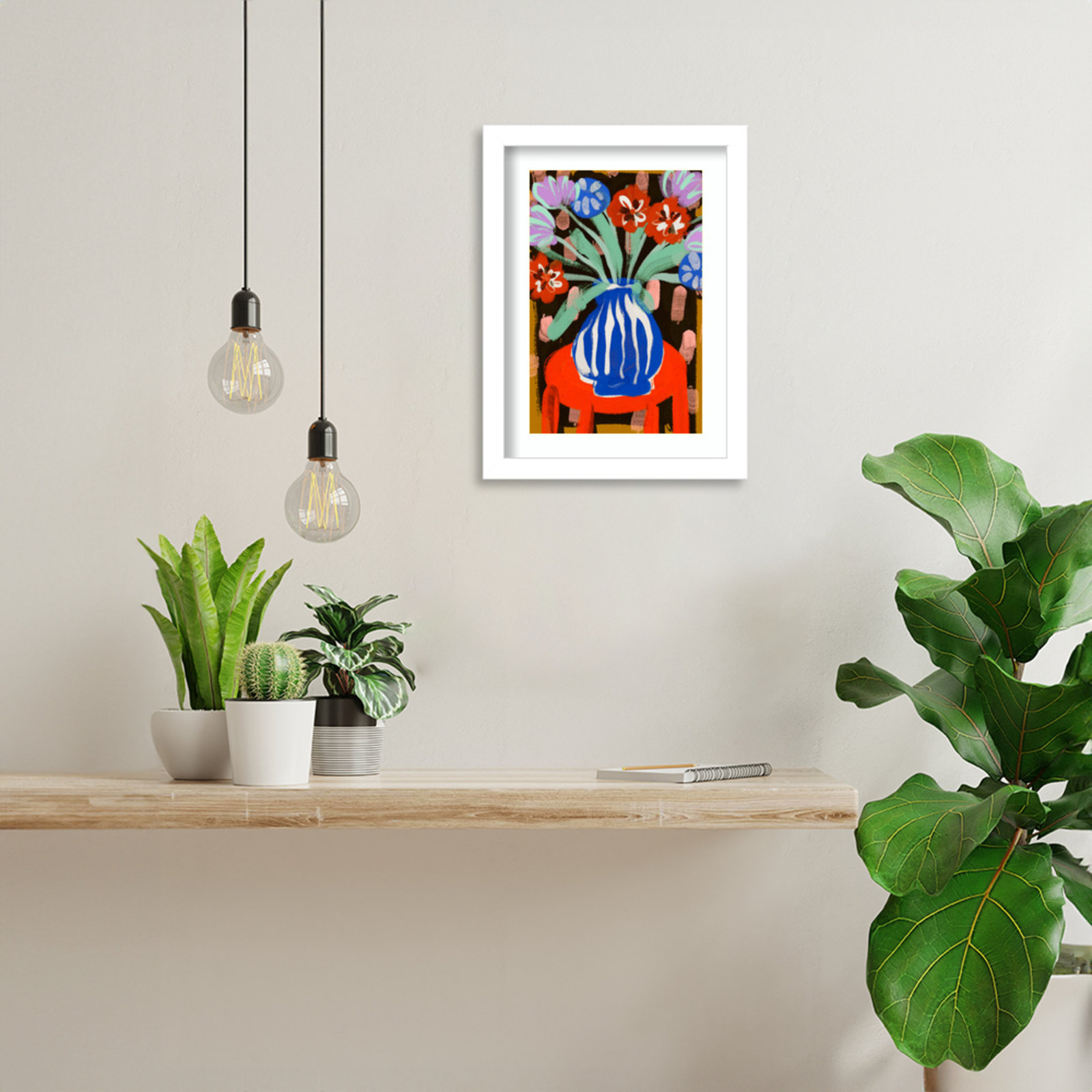 Ocilla "Floral Still Life No. 2" Print, White, 13" H x 10" W