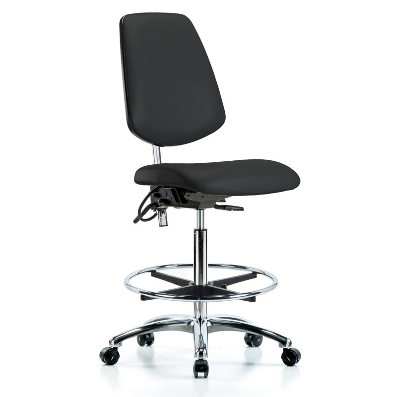 Chaise de dessin Abigail, Noir, Roulettes, Non inclus