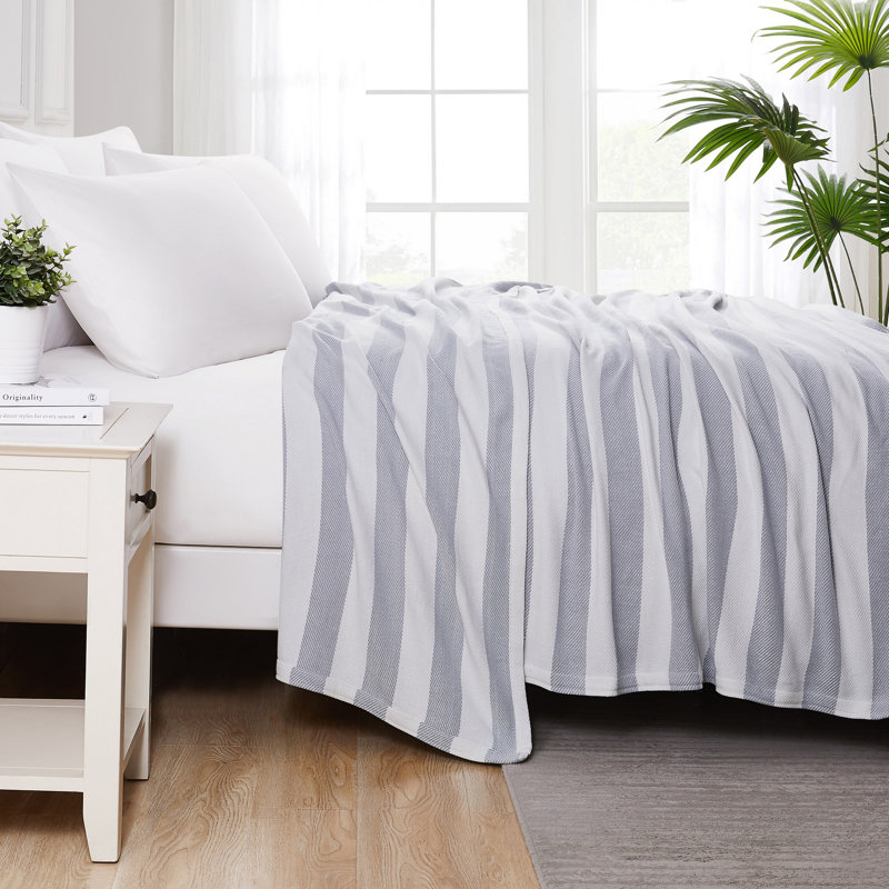 Jeté et jetés 100% coton Southshore Fine Linens, 66 po x 90 po, Gris lunaire