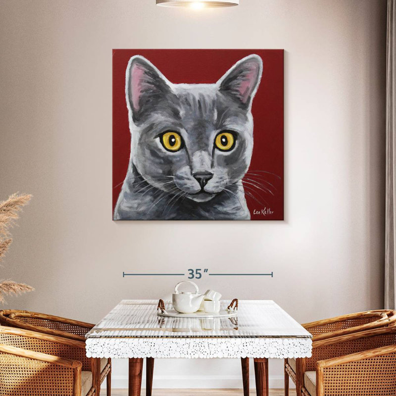 Crowle gris chat Oliver, H 39 po x l 39 po