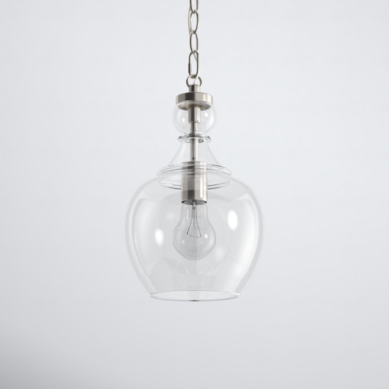 Verona 1 - Light Single Pendant, Brushed Nickel, Clear