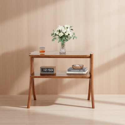 2-Tier Entryway Table,Natural Style End Table,Wood Side Table