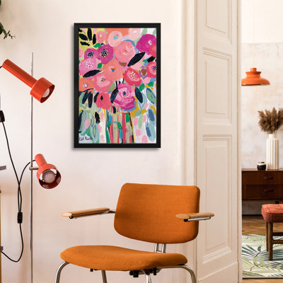 Fleurs roses - reproduction d'art mural - affiche de galerie