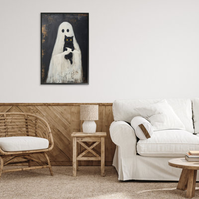 Giclée encadrée de noir et chaton, design par Petal Prints Design