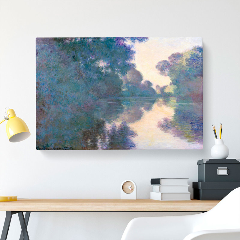 Morning On The Seine by Claude Monet - Wrapped Canvas Painting, 35cm H x 50cm W x 3cm D