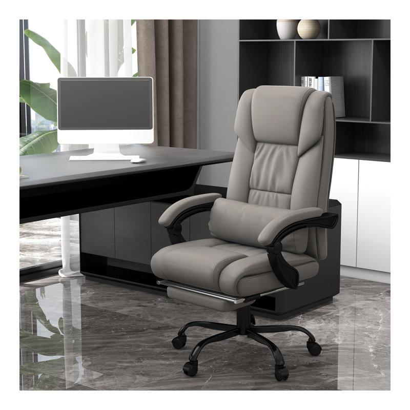 Chaise de bureau à massage à haut dossier et vibration avec télécommande 6 points