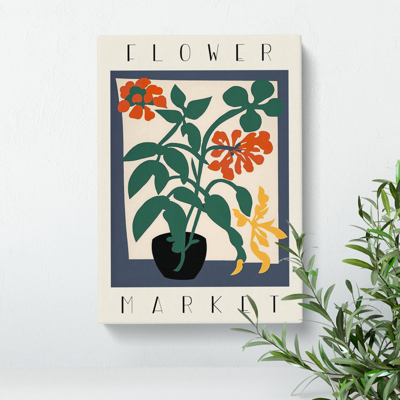 Flower Market Exhibition Advertisement No.3 - Wrapped Canvas