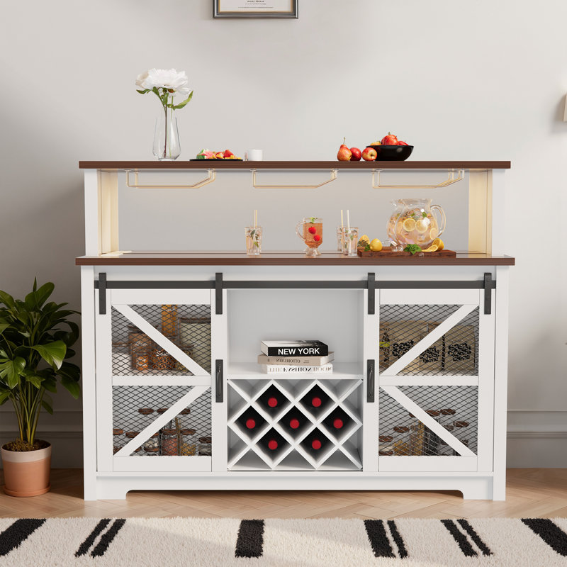 Buffet 55,1 po avec porte-bouteilles Farmhouse Kitchen
