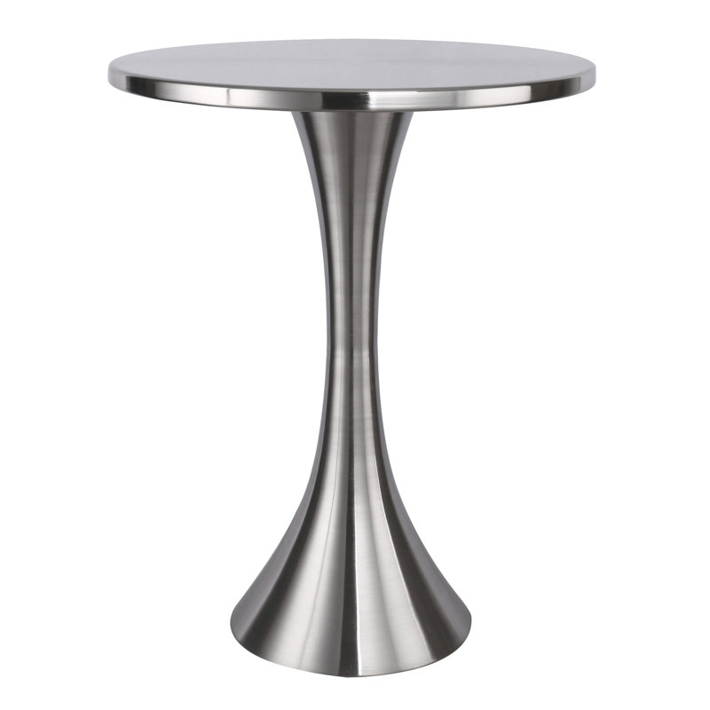 Table d'appoint en métal nickel brossé