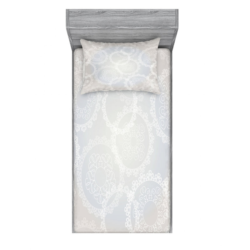 Microfiber Damask Sheet Set, Twin XL Sheet Set with Fitted Sheet