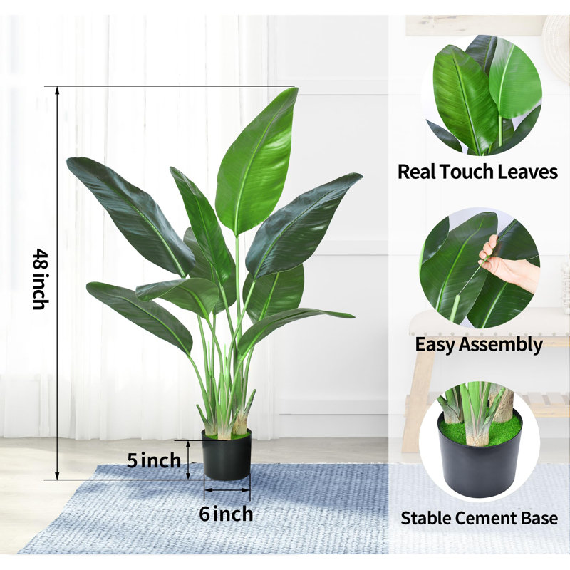 Artificial Bird of Paradise Plant, 48" H x 6" W x 6" D