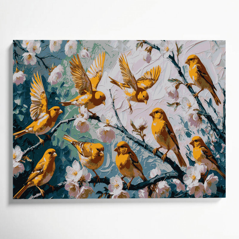 Art mural sur toile oiseaux, H 8 po x l 10 po