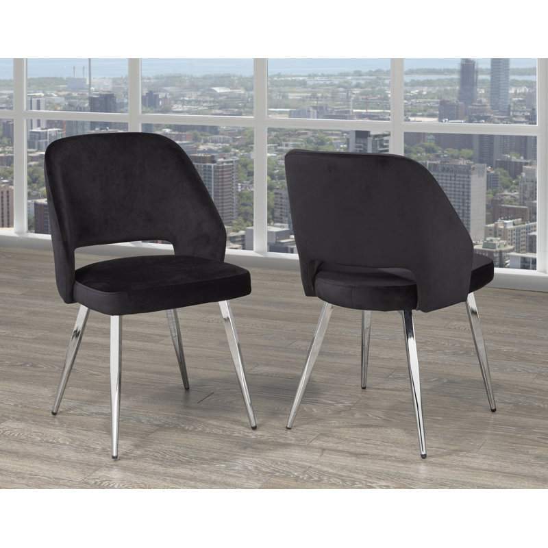 Chaise d'appoint capitonnée Horsham, Noir