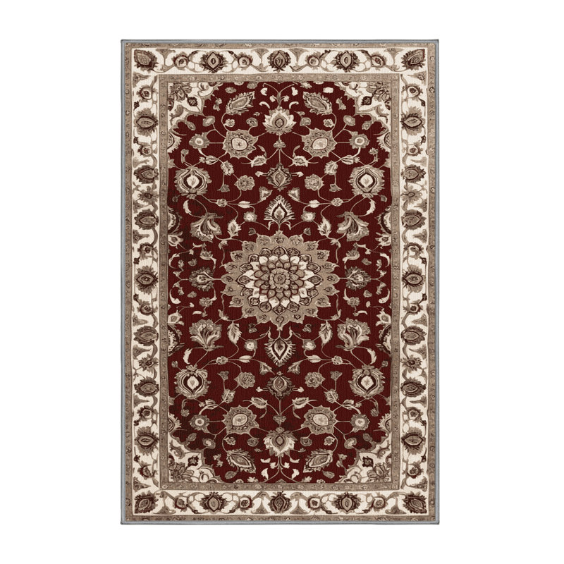 Tapis persan gris lavable à la machine, Rectangle 4pi x 6 pi