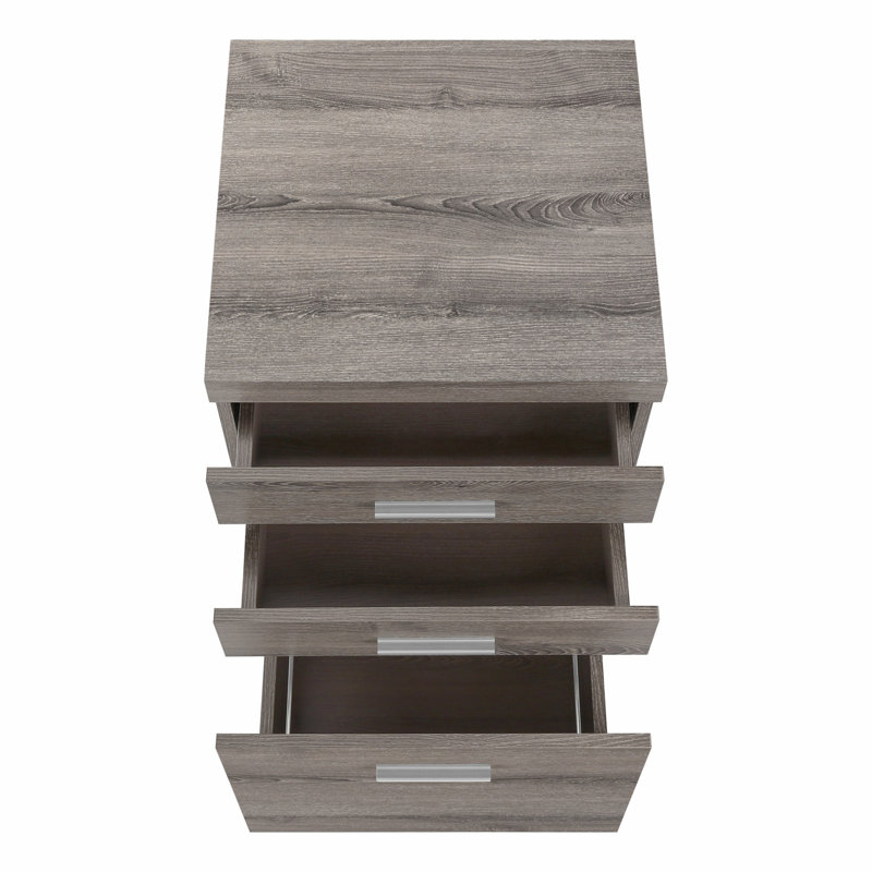 Office File Cabinet, Rolling Mobile Filing Cabinet With Storage Drawers And 5 Casters, Taupe