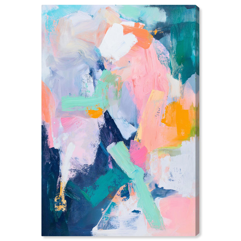 Featherlight Colors II, toile moderne de couleur abstraite par Art Remedy, Toile tendue, H 15 po x l 10 po