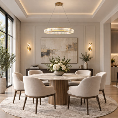 Lustre halo en chrome Sabbir avec détails en cristal transparent