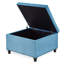 Grand repose-pieds de rangement carré avec pieds en bois, table basse capitonnée avec garniture cloutée pour plus d'espace de vie-898287573