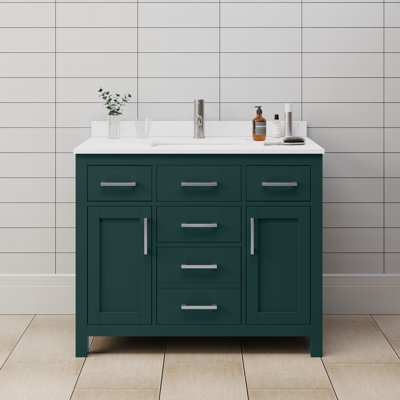 Beckett 42" Freestanding Single Bathroom Vanity with Cultured Marble Top