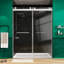 Porte de douche coulissante double sans cadre 68-72 "x H 79" en nickel brossé avec verre trempé transparent de 3/8 "