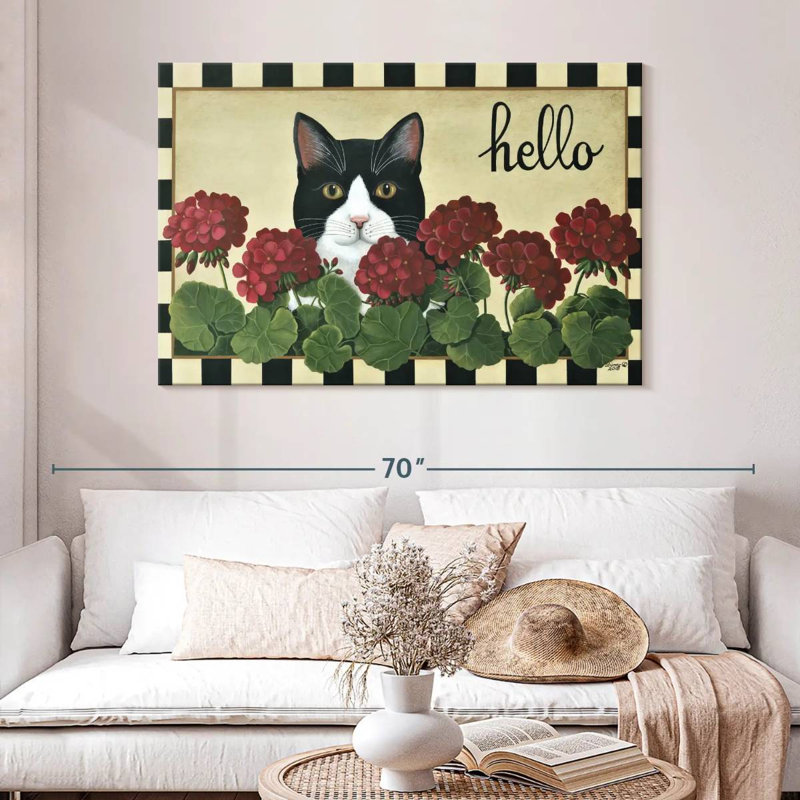 Brampt Cat Hello, 32" H x 48" W