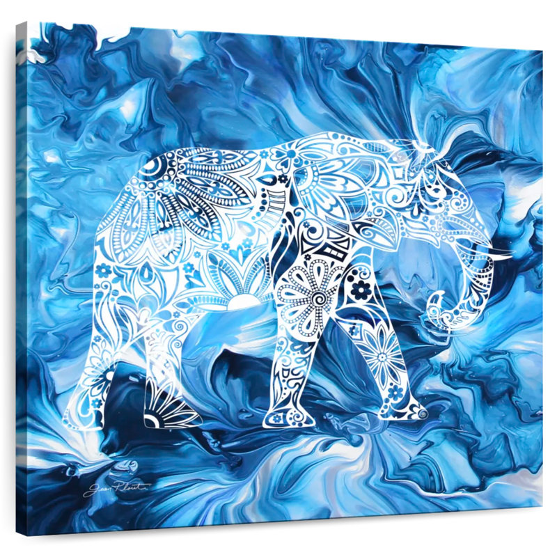 Brampt Vibrant Abstract Elephant, 10'' H x 10'' W