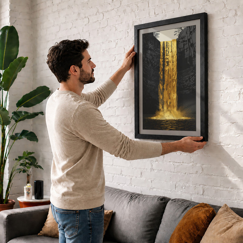 Golden Chasm Modern - Framed Print, Unframed, A3 - 42.0 x 29.7 cm