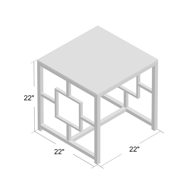 Wetherbee 22" Glass Top End Table , Gold