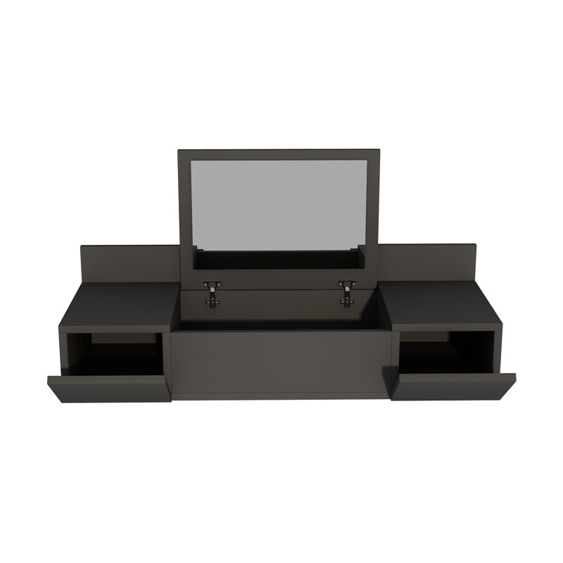 Makeup Vanity with Mirror and Storage Eubha, Anthracite