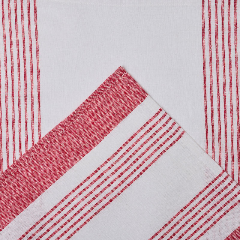 Savannah Cotton Rich 24pc Kitchen Towel Set In Red, Red