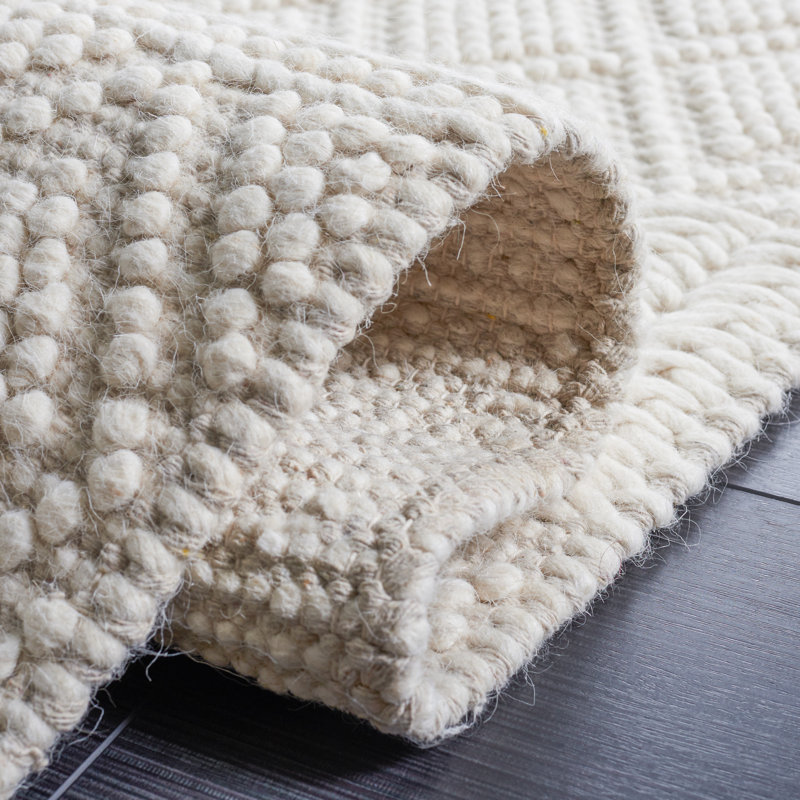 Natura Hand Woven Wool Geometric Rug, Rectangle 5' x 8'