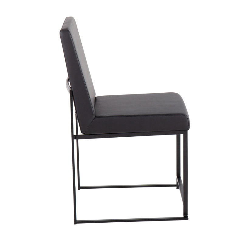 Chaise de salle à manger à dossier haut en acier noir et simili cuir noir par Lumisource, Noir, Noir, noir, noir, noir