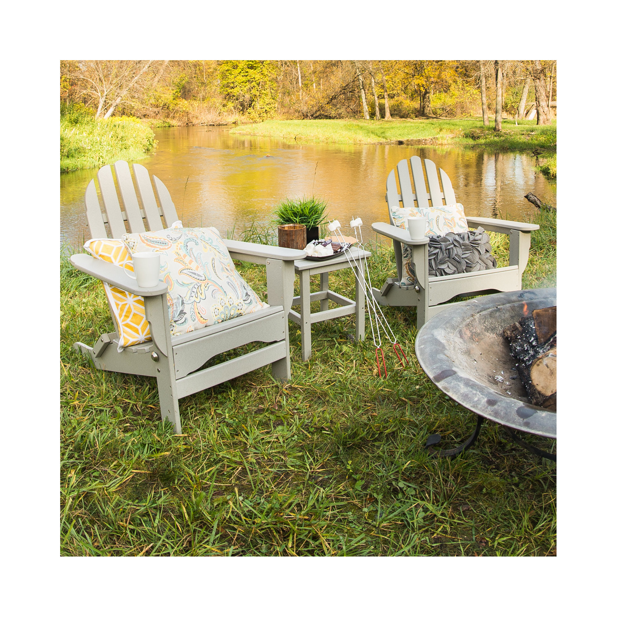 Leighton 2 - Person Patio Conversation Set, Light Gray