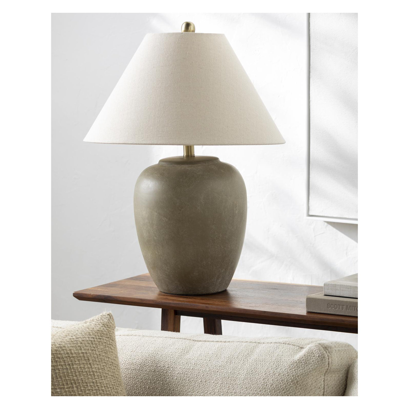Eustacia Ceramic Table Lamp, Gray