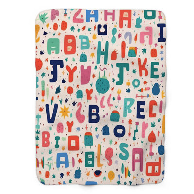 Lettered Numbers - 1 Piece Premium Sherpa Blanket